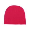 Classic rose red knitted beanie hat featuring a soft texture and warm stretch fit - Pink