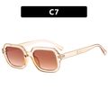 Quadratische Bernstein Sonnenbrille mit braunen Verlaufsgläsern und Acetatrahmen C7 - Champagner-Gradient-Tee