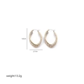 Size specifications of two-tone woven stainless steel hoop earrings with 4.4cm height - Gold Silver Bicolor Woven