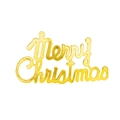 Gouden Merry Christmas ornament met glittertextuur voor feestelijke kerstdecoratie - 2.5cm / Goud