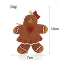 Resin gingerbread man Christmas ornament with red bow and heart, size 10x7cm 30g - Heart & Bow Style (4)