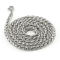 Gepolijste zilveren titanium stalen cubaanse schakelketting voor dames en heren - Drakenbot ketting (ZYS499) / 3.0mm
