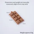 Realistic 3D chocolate bar keychain pendant in dark brown finish, size 5.3x2.8cm - No Clip Style / Milk Coffee
