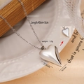Elegante collana con ciondolo a cuore argento con smalto bianco e dettagli in zirconi - Cuore Doppio Lato 2576