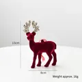 Glitzerndes weinrotes Rentier-Ornament für Weihnachtsdeko, Größe 13cm x 8cm - Kleiner Rentieranhänger A