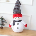 Extra große Weihnachts-Schneemann-Plüschpuppe mit nordischer Mütze und rotem Schal - Stil 1 Schneemann (50cm)