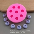 Pink silicone mold for 9 realistic blueberries for DIY chocolate and cake decoration - Silicone / L Size 8-hole Blueberry Mold