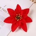 Red velvet artificial poinsettia flower with layered petals for Christmas decoration - 7-Point Poinsettia / 14cm / Red