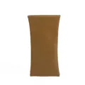 Portable brown lychee texture leather glasses pouch with squeeze top closure - Brown