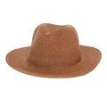 Cappello di paglia marrone scuro classico con tesa larga e stile vintage ideale per il mare - Marrone