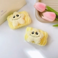 Coppia di polsini gialli in peluche per lavaggio viso con stelle sorridenti in pile - Stile Stella Sorridente Singolo (74#) / Giallo