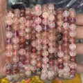 Polished natural purple phantom crystal beads for DIY jewelry bracelets and necklaces - Natural Super Seven