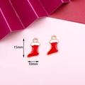 Kerstsok emaille hangers in rood en wit legering sieraden accessoires 15mm x 10mm - 15# Kerstsok