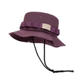 Quick-drying deep purple sun bucket hat with adjustable chin strap and outdoor logo - Purple