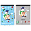 Weihnachtsaufkleber mit Schneemann, Rentier, Schneeflocken und Geschenkboxen für Fenster - BQ293 Schneemann und Rentier