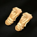Abstract face stud earrings in high-shine gold plating with a mirror polish finish - Deconstructivism Abstract Face Stud Earrings