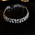 No.44 Silver Double-Layer Crystal Necklace