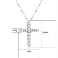 Cross necklace pendant in 925 silver with 3mm round moissanite stones and dimensions - 40cm+5cm / Small Cross Style (N12959)