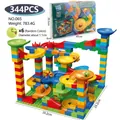 Circuit de billes 344 pièces avec blocs colorés et balles emoji pour construction DIY - Ensemble de 344 Pièces (NO.065)