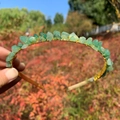 Handmade golden crown headband with raw green crystal stones for women hair accessories - Double Row / Aventurine-Double Row