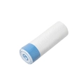 White drawstring trash bag roll with blue closure for kitchen and household use - White with Blue String (1 Roll 15 Pcs)