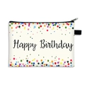 Rectangle coin purse with colorful polka dots and Happy Birthday text in white fabric - Colorful Polka Dots Style (02)
