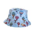Dettaglio cappello pescatore neonato azzurro con mongolfiere colorate e nuvole bianche - 52cm (2-6 Anni) / Mongolfiera-Blu