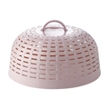 Coprivivande in plastica rosa con trama intrecciata e maniglia per la tavola - Aggiornato / Rosa