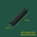A6 black flexible ruler and page finder with double scale for loose-leaf notebooks - A6 Loose Leaf Black Soft Ruler