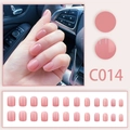 Short nude pink glossy press-on nails in a 24-piece set for a minimalist manicured look - Nude Pink (C014) / 24 Pcs/Set