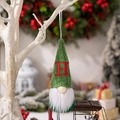 Knitted Christmas gnome ornament with red embroidered letter H and white beard - Letter H Style