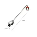 Christmas wreath charm stainless steel coffee spoon with red bow detail, 13.5cm length - Silver Christmas Wreath