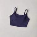 Débardeur de sport violet foncé avec fines bretelles et soutien-gorge intégré fitness - S / Hauts / Bleu foncé