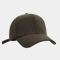 Detail view of dark olive corduroy baseball cap with six-panel design and adjustable strap - Adjustable / Army Green