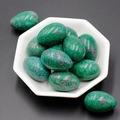 Green natural agate egg-shaped stones with purple spots for Easter decoration - Ruby in Zoisite (Color Enhanced) (1pc)