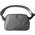 Minimalist grey nylon running waist bag with adjustable strap and durable buckle closure - Light Gray