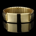 Bracciale ID elastico in oro con piastra metallica lucida per incisione personalizzata - Oro