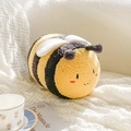 Cute bee-shaped plush pillow in yellow and black stripes on a white knitted blanket - 30*18cm/0.2kg / Bee