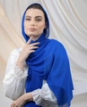 Klassieke blauwe chiffon bubble hijab voor dames van zachte en ademende stof - 175*75cm / Koningsblauw