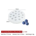 Weiße Silikonform mit 16 Blaubeer-Mulden für DIY-Kerzen und Kuchendekoration - 16-Loch Blaubeere Silikonform LZ-369
