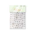 Autocollants nail art fleurs argentées holographiques avec motifs floraux et carrés - Rose Laser Cristal (TO-3947)