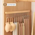 Pull-out wooden closet organizer with 12 metal hooks for underwear and camisoles - 12 Hooks Left Pull