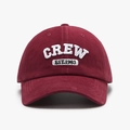 Classic burgundy cotton baseball cap with white 3D CREW EST.1983 embroidery design - Burgundy