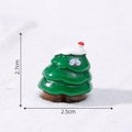 Miniature Christmas tree figurine with snow cap and red ball, 2.7cm resin decoration - Crooked Christmas Tree