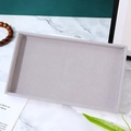 Gray velvet jewelry display tray for drawer storage on marble background - Empty Tray / Gray