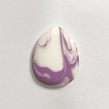 Mini marble-patterned purple and white teardrop finger cushion makeup sponge - Bulk/Loose Packaging / Purple and White Marble