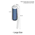 Large white disposable toilet brush holder and handle set with size specifications - Large Clear Wand Holder (No Refills) / White