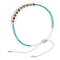 Handmade Miyuki bead bracelet with blue glass beads and faceted natural stones - Lake Blue