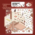 DIY 3D scenic sticker set featuring a restaurant theme with PET stickers and cardstock - Simno 1.0 Mini Restaurant