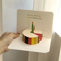 3D pop-up birthday card with colorful layered cake design and lit candle candles - 3D Cake-05